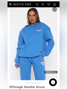 White Fox Offstage Hoodie Azure m/l NWT